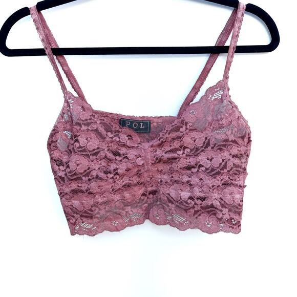 POL Pink Lace  Bralette Size Large NWOT - Picture 1 of 3